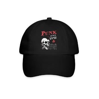 82 Jahre alt und immer noch Punk, Punks Not Dead, Punk - Baseballkappe - Schwarz/Schwarz - Vorne