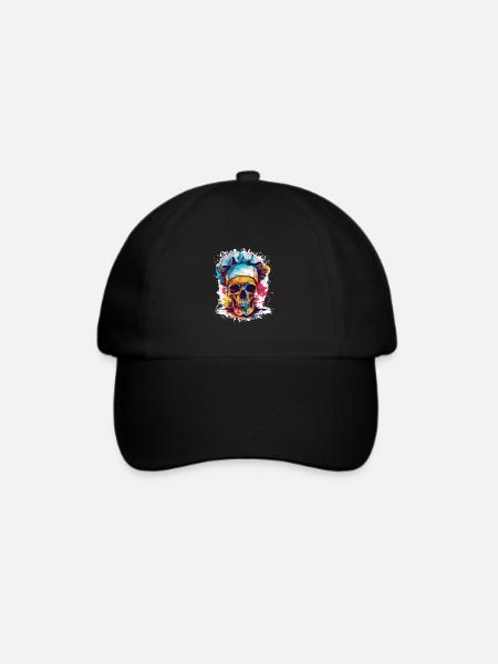 Chefkoch Totenkopf - Baseballkappe - Schwarz/Schwarz