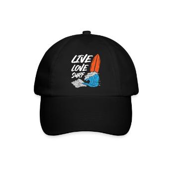 Live Love Surfing - Baseballkappe - Schwarz/Schwarz - Vorne