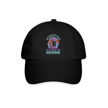 Ich Schlafe Nicht Ich Bin Im Energiesparmodus - Baseballkappe - Schwarz/Schwarz - Vorne