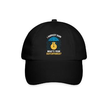 Regenwassertank - Regenwasser sammeln - Baseballkappe - Schwarz/Schwarz - Vorne