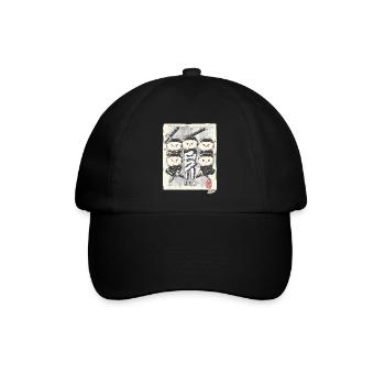 Die coolen gelassenen Marshmallow-Ninjas - Baseballkappe - Schwarz/Schwarz - Vorne