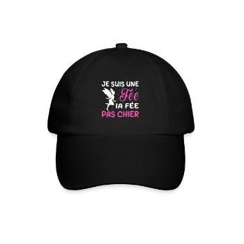Ich bin eine Fee, die Fee, nicht Scheiße - Baseballkappe - Schwarz/Schwarz - Vorne