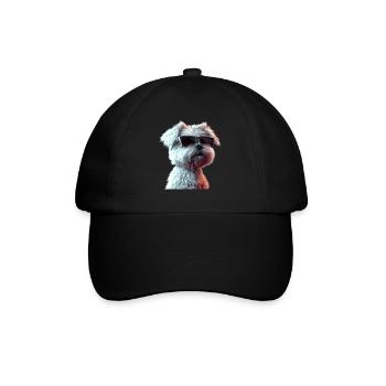 Malteser Kleiner Maltese Hund Liebe Süße Malteser - Baseballkappe - Schwarz/Schwarz - Vorne