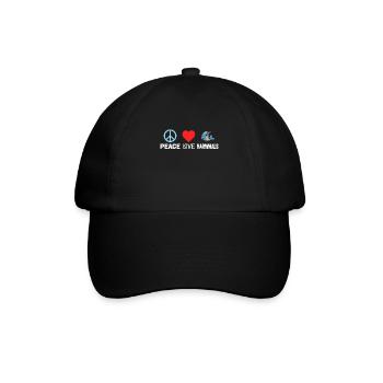 Frieden Liebe Narwale T-Shirt - Lustige Meereslebewesen Fische - Baseballkappe - Schwarz/Schwarz - Vorne