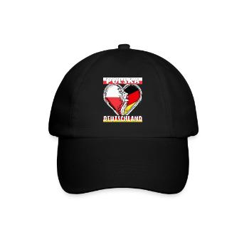 POLSKA DEUTSCHLAND HERZ - Baseballkappe - Schwarz/Schwarz - Vorne