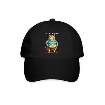 FAT CAT BIG LOVE - Baseballkappe - Schwarz/Schwarz - Vorne