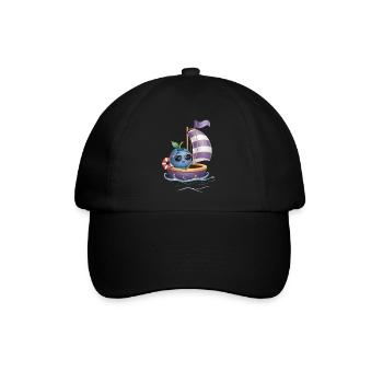 Obst Heidelbeere Bootfahren Geschenk - Baseballkappe - Schwarz/Schwarz - Vorne