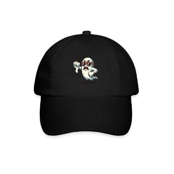 Cool Ghost Gibt Daumen Runter Lustige Halloween - Baseballkappe - Schwarz/Schwarz - Vorne