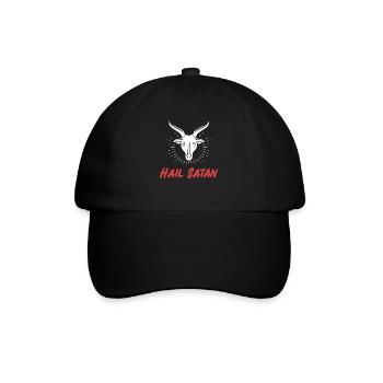 Hagel! Satan! Antichrist Humor Gothic Satanisches - Baseballkappe - Schwarz/Schwarz - Vorne