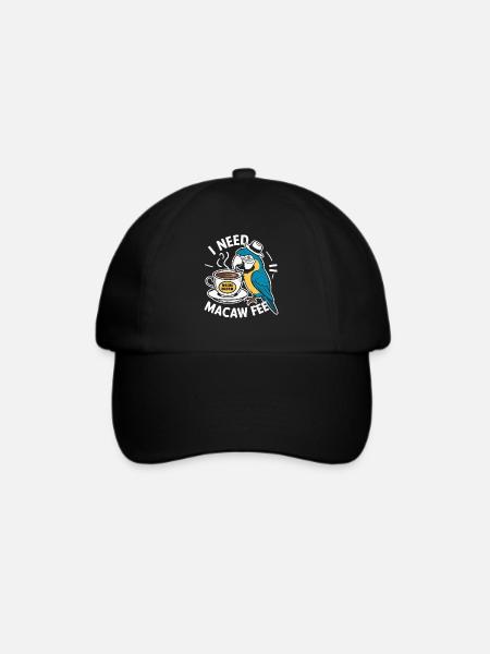 Lustiger Scharlachroter Ara Papagei Und Kaffee Ara - Baseballkappe - Schwarz/Schwarz