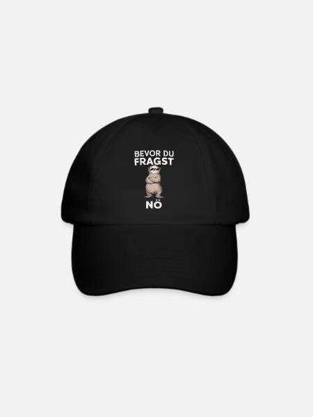 Humorvoll - Bevor du fragst, nö – Cool und Frech - Baseballkappe - Schwarz/Schwarz