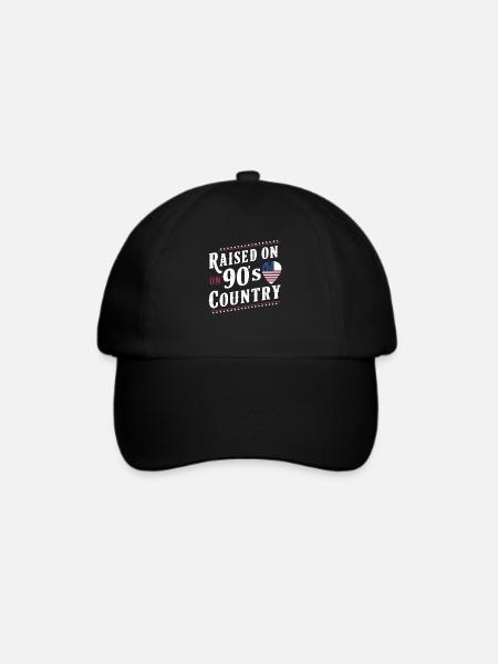 Aufgewachsen Mit 90er Country Musik - Baseballkappe - Schwarz/Schwarz