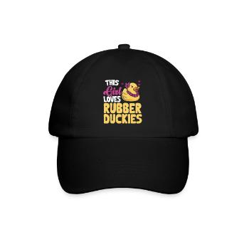 Quietscheentchen Quietscheente Gummiente - Baseballkappe - Schwarz/Schwarz - Vorne