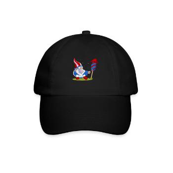 Liebenswerter Gnome Feuerwerk Amerika - Baseballkappe - Schwarz/Schwarz - Vorne