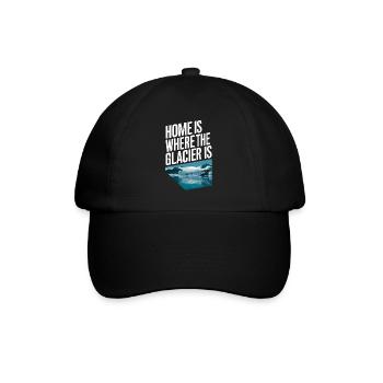 Heimat Ist Wo Der Gletscher Ist - Island Souvenir - Baseballkappe - Schwarz/Schwarz - Vorne