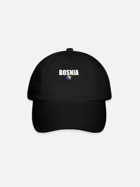 Bosnia Bosnien Bosnische Flagge Bosnier - Baseballkappe - Schwarz/Schwarz