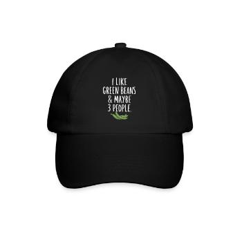 Grüne Bohnen - Baseballkappe - Schwarz/Schwarz - Vorne