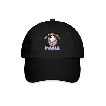 Halloween groovy Mama Geist Hippie Blumen Vintage - Baseballkappe - Schwarz/Schwarz - Vorne