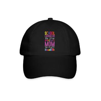 School Counselor Mom School - Baseballkappe - Schwarz/Schwarz - Vorne