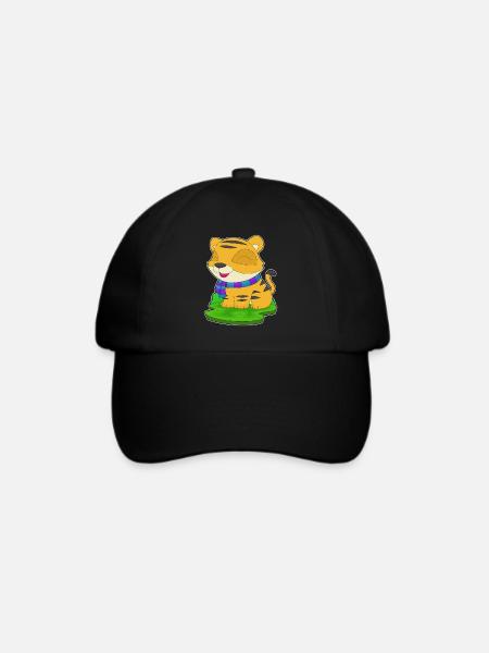 Tiger Winter Schal - Baseballkappe - Schwarz/Schwarz