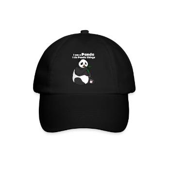 Giant Panda with Bamboo Panda Bear - Baseballkappe - Schwarz/Schwarz - Vorne
