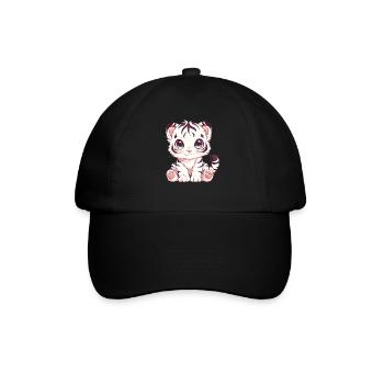 White Tiger Weiße Tiger Weißer Tiger - Baseballkappe - Schwarz/Schwarz - Vorne