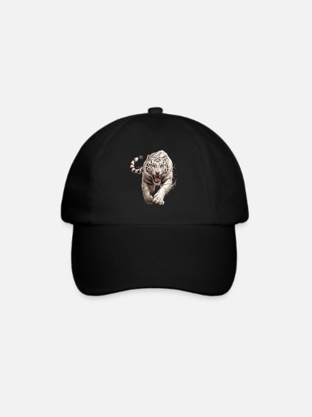 White Tiger Weiße Tiger Weißer Tiger - Baseballkappe - Schwarz/Schwarz