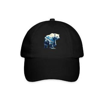 Polar Bear Eisbären Eisbär - Baseballkappe - Schwarz/Schwarz - Vorne