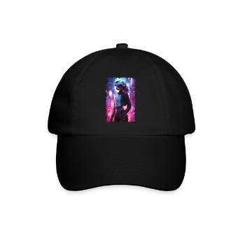 Cyberpunk VR Girl - Futuristische virtuelle Realität - Baseballkappe - Schwarz/Schwarz - Vorne