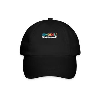 Hausaufgabe? Welche Hausaufgaben? Abschluss - Baseballkappe - Schwarz/Schwarz - Vorne