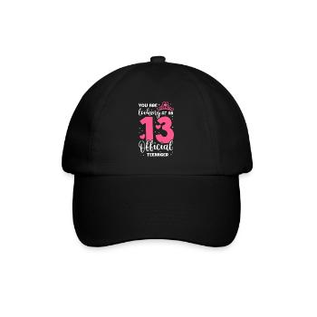 Teenager Teenie Teen Teens Teeny Geschenk - Baseballkappe - Schwarz/Schwarz - Vorne