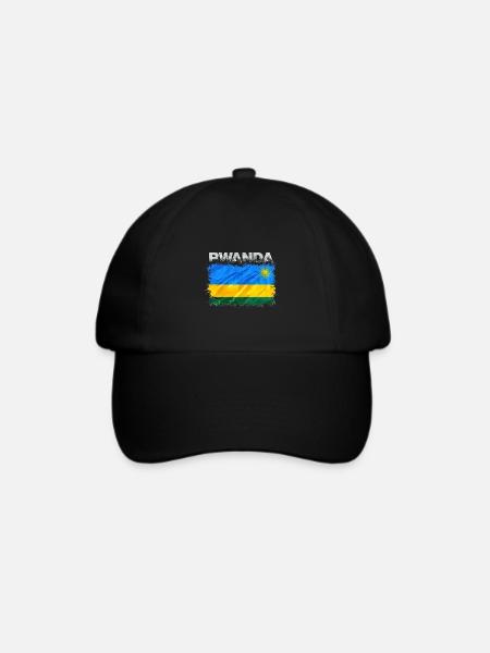 Ruanda - Baseballkappe - Schwarz/Schwarz