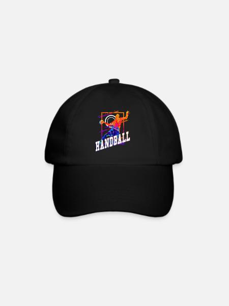 Handball Handballspieler Handballer Vintage Retro - Baseballkappe - Schwarz/Schwarz