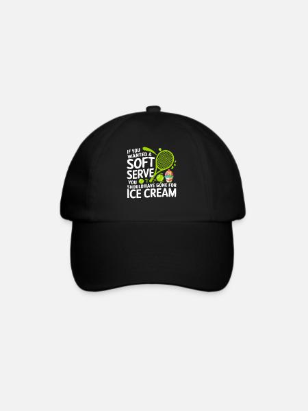 Soft Serve vs Eiscreme Cartoon-Zitat - Baseballkappe - Schwarz/Schwarz