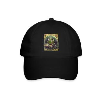 Frosch Frösche Märchen Märchenfigur Kinder Kind - Baseballkappe - Schwarz/Schwarz - Vorne