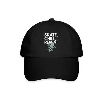Skater Life: Downhill Longboarding Und Street - Baseballkappe - Schwarz/Schwarz - Vorne
