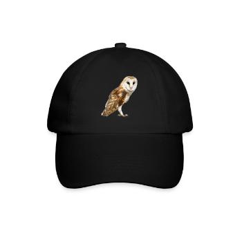 Barn Owl Schleiereulen Schleiereule - Baseballkappe - Schwarz/Schwarz - Vorne