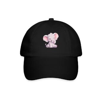 Elephant Elefanten Elefant - Baseballkappe - Schwarz/Schwarz - Vorne