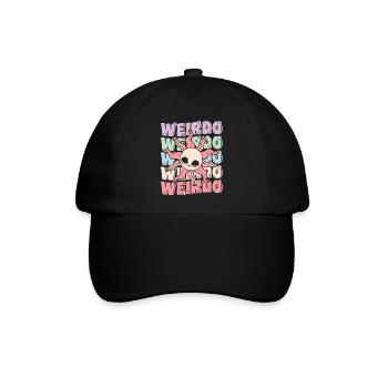 Groovy Weirdo Kawaii Pastell Goth Sonne - Baseballkappe - Schwarz/Schwarz - Vorne