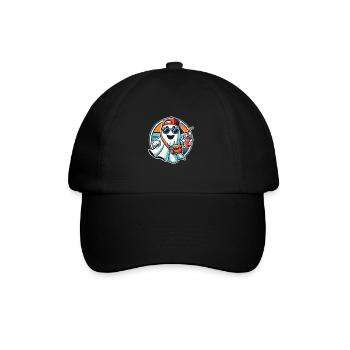 Boo-Jee Gespenst Lustiger Modischer Geist - Baseballkappe - Schwarz/Schwarz - Vorne