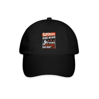 Dirt Biker Riding Runs In Our Veins Dirt Bike - Baseballkappe - Schwarz/Schwarz - Vorne