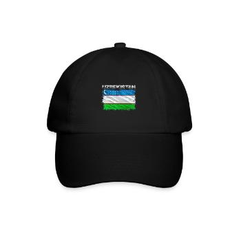 Usbekistan - Baseballkappe - Schwarz/Schwarz - Vorne