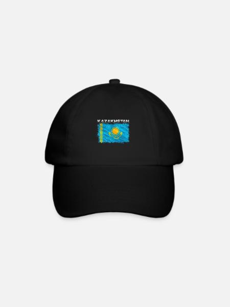 Kasachstan - Baseballkappe - Schwarz/Schwarz