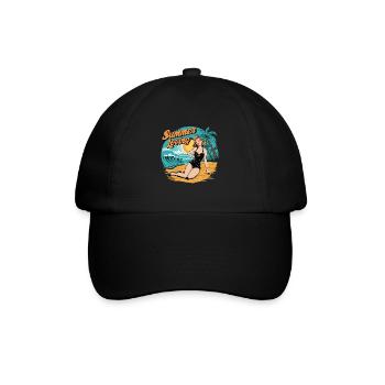 Retro Summer Loving Beach Vibes für einen - Baseballkappe - Schwarz/Schwarz - Vorne