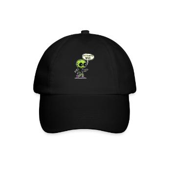 Außerirdische Entführung Außerirdische auf der Suche nach Wifi - Baseballkappe - Schwarz/Schwarz - Vorne