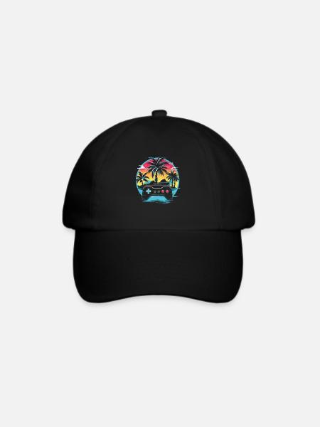 Videospiele Vaporwave - Baseballkappe - Schwarz/Schwarz