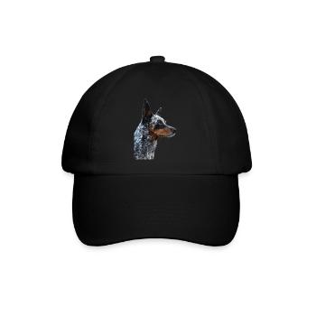 Australischer Treibhund - Baseballkappe - Schwarz/Schwarz - Vorne