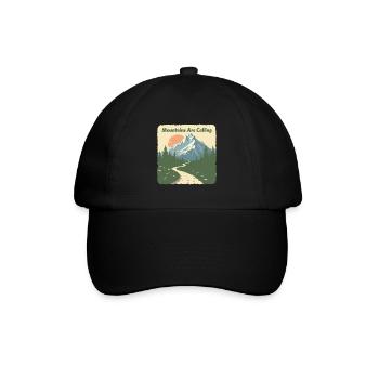 DIE BERGE RUFEN - Baseballkappe - Schwarz/Schwarz - Vorne
