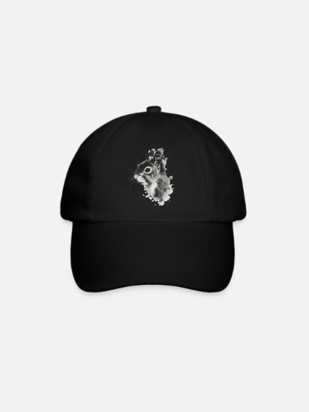 Eichhörnchen - Baseballkappe - Schwarz/Schwarz